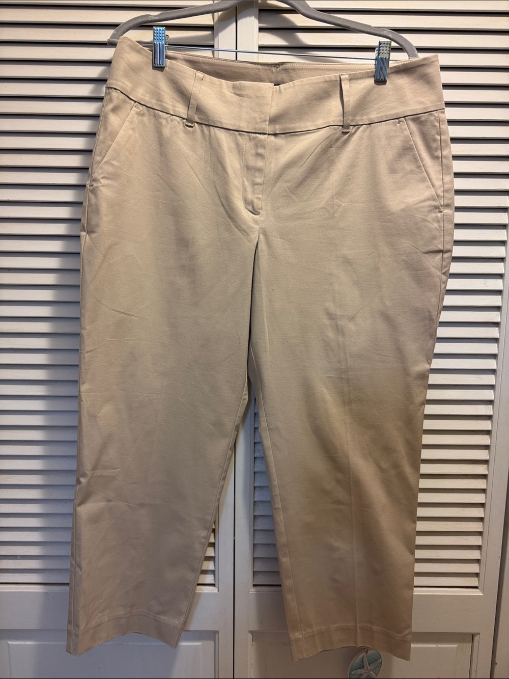 Ann Taylor Khaki Cropped Dress Pants
